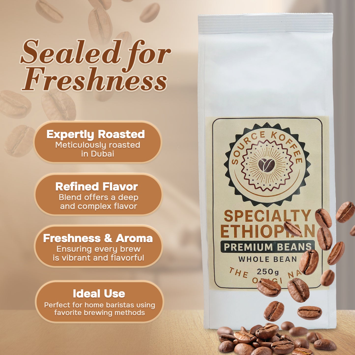 Premium Roasted Yirgacheffe Coffee Beans