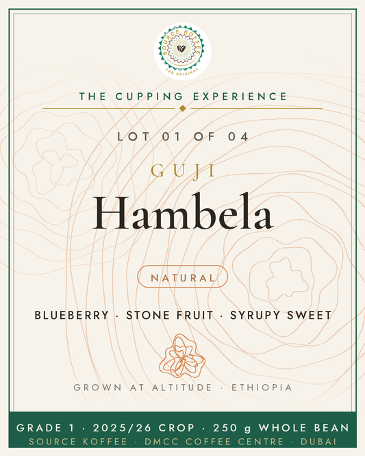 Source Koffee Lot 01 — Guji Hambela Grade 1 Natural, The Cupping Experience July 2026