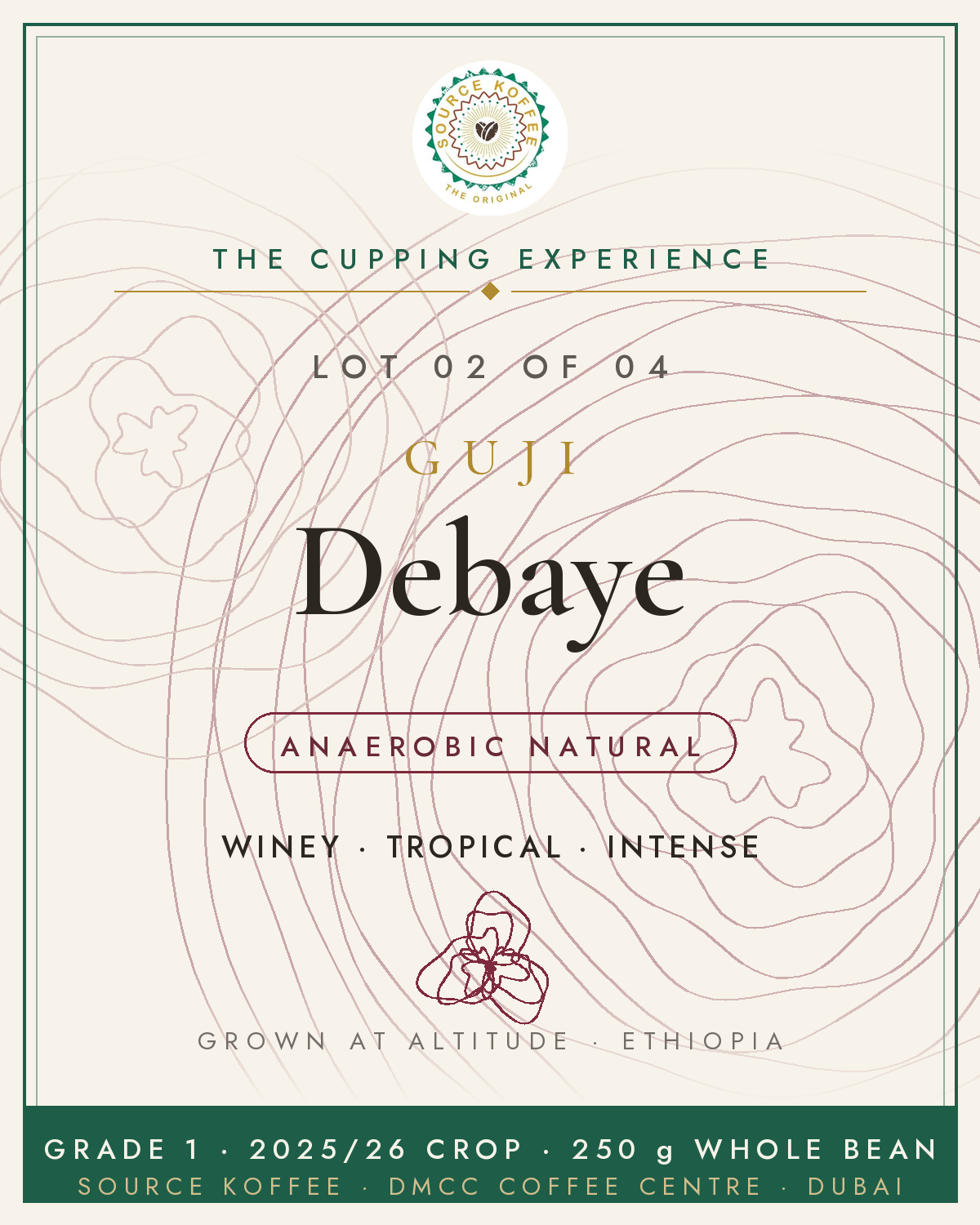 Source Koffee Lot 02 — Guji Debaye Grade 1 Anaerobic Natural, The Cupping Experience July 2026