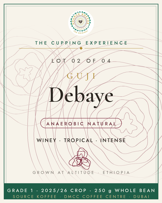 Source Koffee Lot 02 — Guji Debaye Grade 1 Anaerobic Natural, The Cupping Experience July 2026